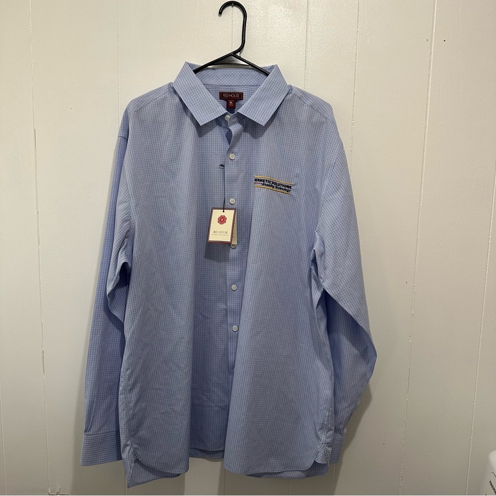 NEW MEN'S RED HOUSE NON IRON Hermetic Solutions Shirt Button Down Size XL
